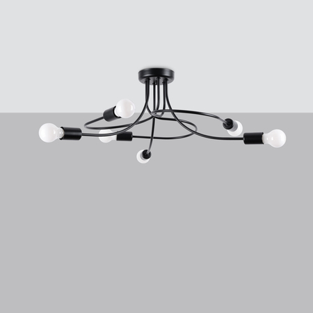 Sollux Lighting Żyrandol LEVAR 6 czarny SL.1456