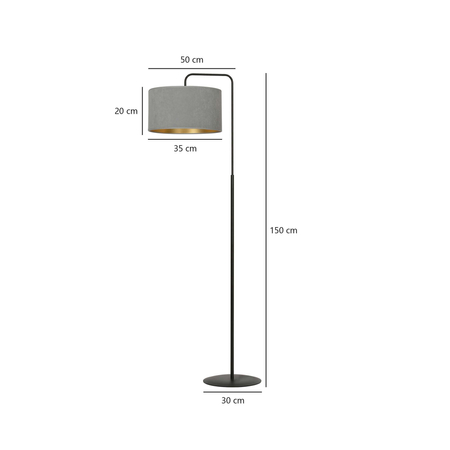 Lampa podłogowa HILDE LP1 BL GRAY Emibig 1050/LP1 czarny/chrom