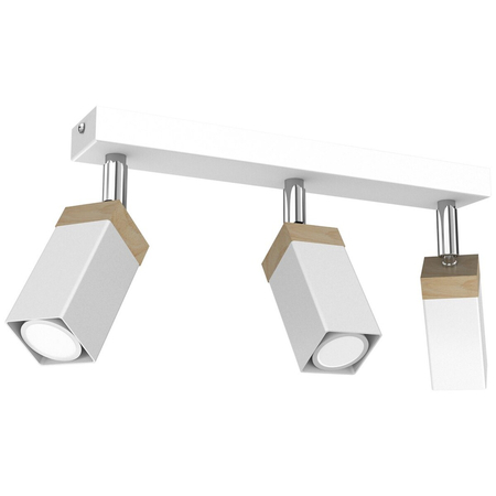 Milagro Lampa sufitowa Solo Sawn WHITE / PATINATED WOOD 3x mini GU10 MLP7479 BIEL / NATURALNE DREWNO