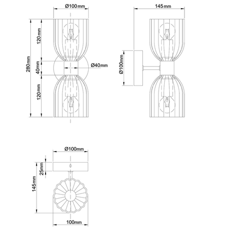 Light Prestige Podwójny kinkiet Piega biały 2xE14 LP-939/2W white