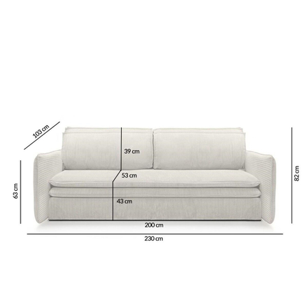 Sofa SENSE SLIM z funkcją spania - II grupa tkanin