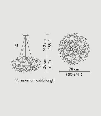 Lampa wisząca Slamp CLIZIA - MAMA NON MAMA GOLD - TRANSPARENT WIRE L CLISL00GNM01T00000EU złoty