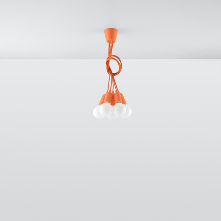 Sollux Lighting Lampa wisząca DIEGO 5 pomarańczowy SL.0586
