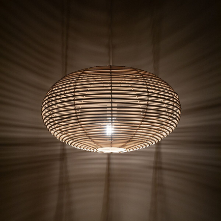 Lampa wisząca Nowodvorski RATTAN M 11154 Naturalne drewno Biały