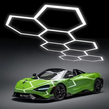 Lampa LED Hexagon Blaupunkt 230W geometryczny panel sufitowy led 4000K CRI90 w kształcie plasta miodu