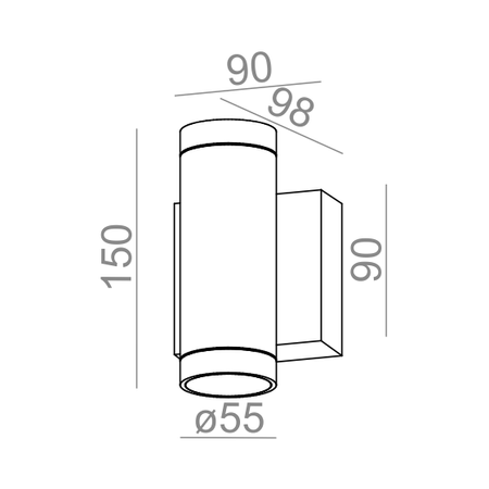 Kinkiet AQForm Pex Up&Down LED 230V Hermetic Wall Antracyt Struktura