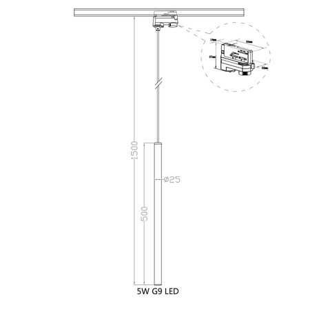 Lampa wisząca Lungo 1 do szynoprzewodu 3F 1xG9 złota LP-894/1P GD 3F