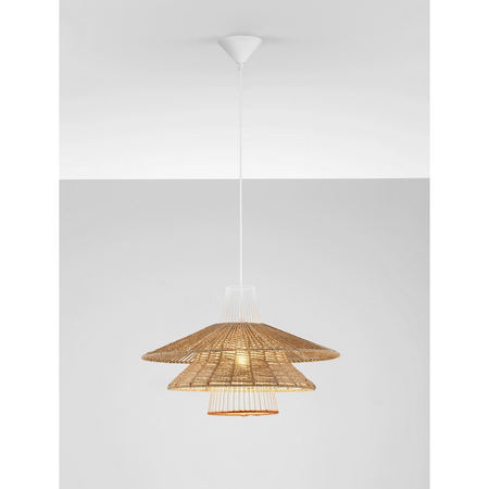 Lampa wisząca Luces Exclusivas LOREZIA LE45373 drewno jasne i ciemne, biały