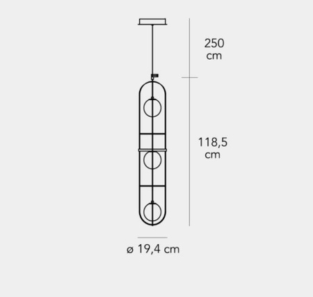 Lampa wisząca LED Fontana Arte F440590550OBLE Setareh