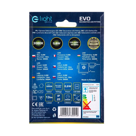 Eko-Light Oprawa schodowa Evo Barwa Ciepła 3000K Biały EKS0445 BIAŁY