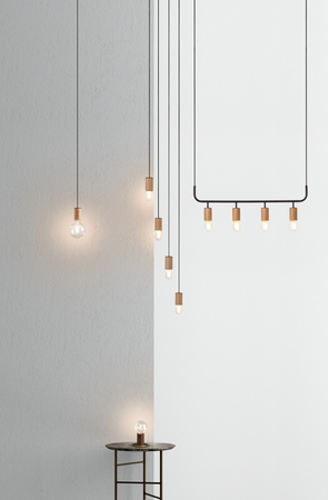 Lampa wisząca KOPA czarny mat, drewniany naturalny 1x E27