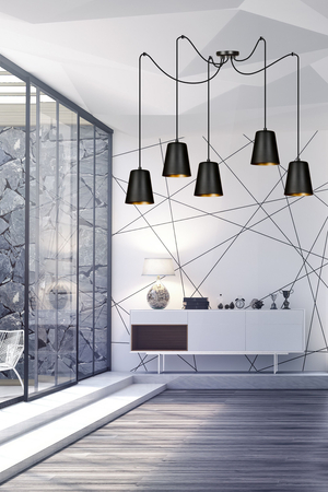 Lampa wisząca LINK 5 BLACK / GOLD Emibig 455/5 czarny/złoty