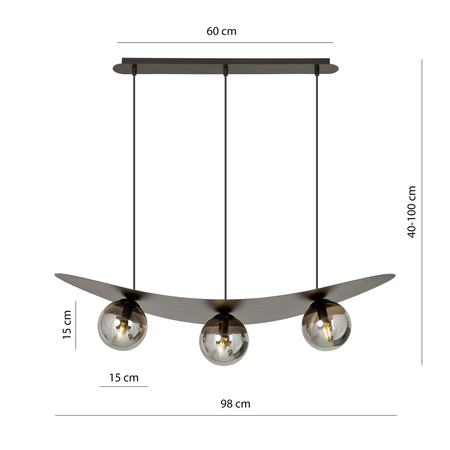 Lampa wisząca AURA 3 Emibig 1300/3 czarny