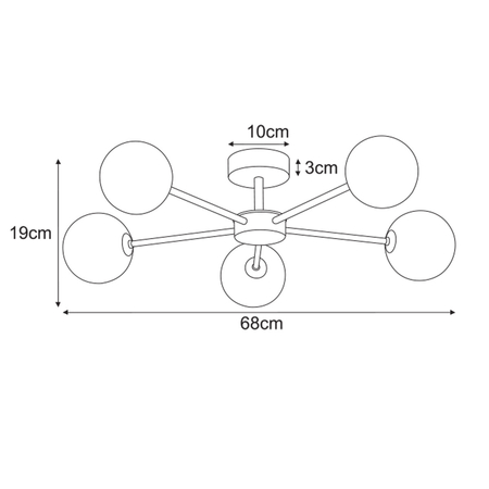 Lampa sufitowa Kaja CASOLI K-5711 transparent, beż