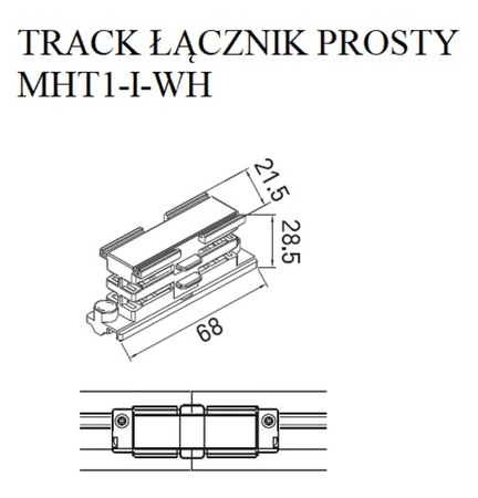 Łącznik szynowy Maxlight MAX MHT1-I -WH biały