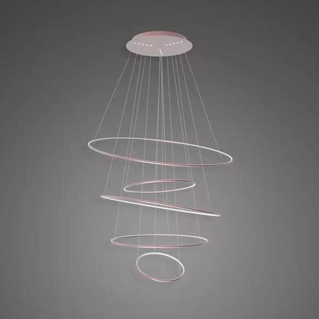 Lampa wisząca Ledowe Okręgi No.5 120cm 4k Różowe Złoto Dali