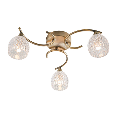 Lampa sufitowa Endon Lighting Boyer BOYER-3AB mosiądz