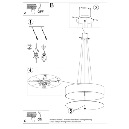 Sollux Lighting Żyrandol SKALA 70 czarny SL.0802