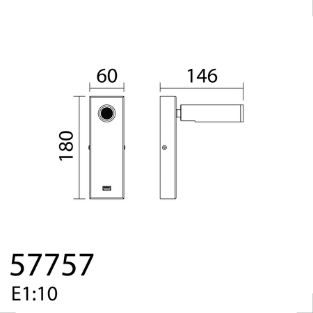 Lampa ścienna CHELSEA LED 3W nikiel mat 3000K + USB