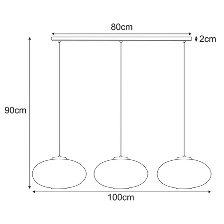 Lampa wisząca Kaja PESO K-5672 biały, czarny