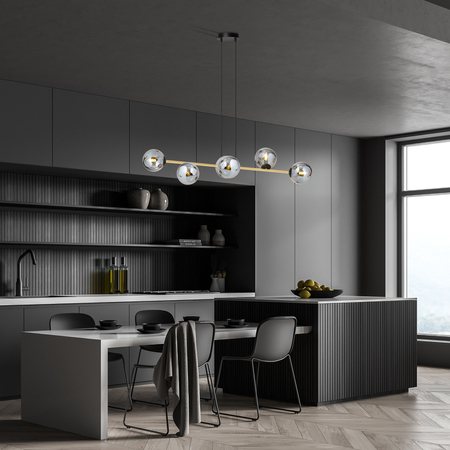 Lampa wisząca GRAVITY 6 Emibig 1237/6 czarny/złoty