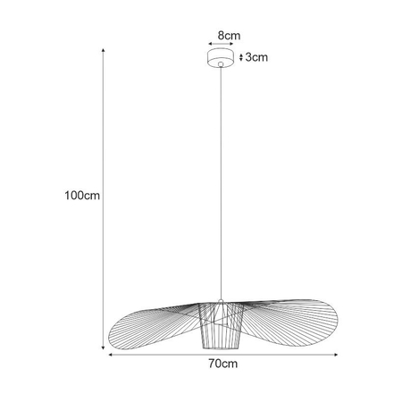 Lampa wisząca KAPELUSZ Kaja KP-21 MINI CZARNY 
