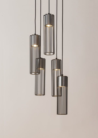 Sigma 33460 FOBIA 5 lampa wisząca koło czarny/srebrny