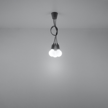 Sollux Lighting Lampa wisząca DIEGO 3 szara SL.0576