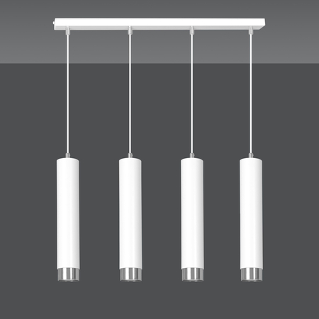 Lampa wisząca KIBO 4 WH/CHROME Emibig 641/4 biały/chrom