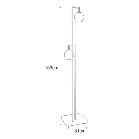 Lampa podłogowa Kaja PARMA K-5764 transparentny, czarny