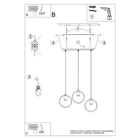 Sollux Lighting Lampa wisząca TRES biała SL.0929