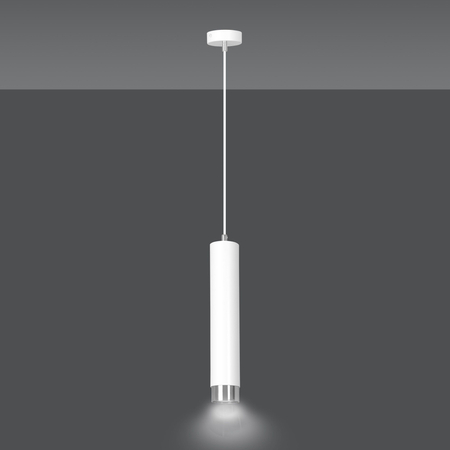 Lampa wisząca KIBO 1 WH/CHROME Emibig 641/1 biały/chrom