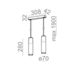 Lampa wisząca AQForm Modern Glass Tube E27 X2 Biały Struktura