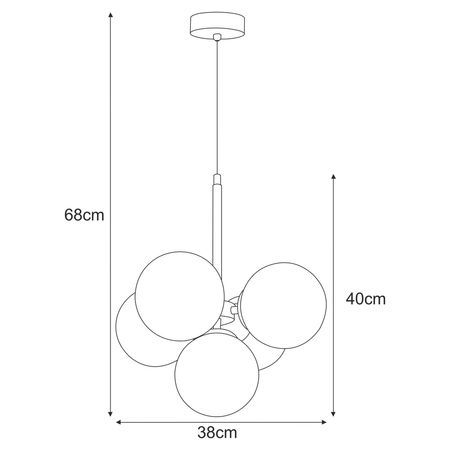 Lampa wisząca Kaja INEZ K-5362 czarny, biały