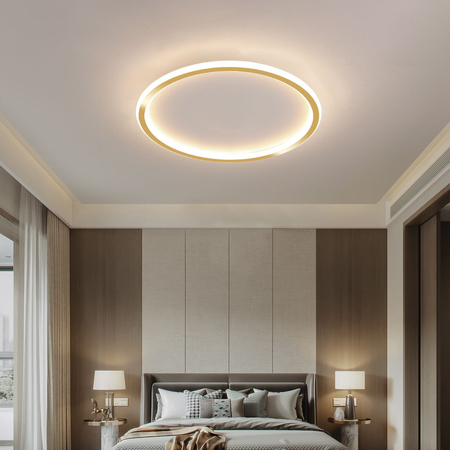 Plafon LED okrągły złoty Abigali 500*45mm 36W - trzy barwy, ściemnialny - Pilot