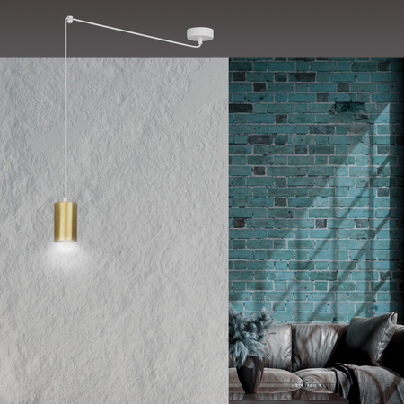 Lampa wisząca TRAKER 1 WH/GOLD Emibig 527/1 biały/złoty