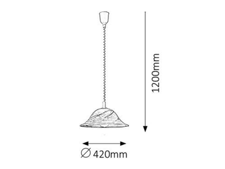 Lampa wisząca Rabalux Alabastro 3954 szkło tytoniowe alabastrowe