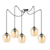 Lampa wisząca LEVEL 5 BL MIODOWY Emibig 758/5 czarny/złoty