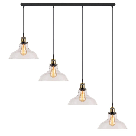 NY Loft No.3 CL4 transparentny Szklany Żyrandol