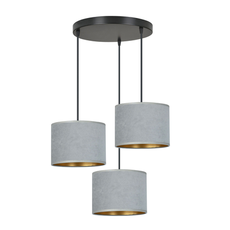 Lampa wisząca HILDE 3 BL PREMIUM GRAY Emibig 1050/3PREM czarny/chrom