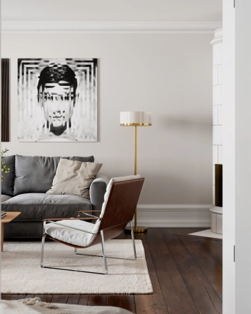 Lampa podłogowa By Rydens Marcel 150 cm miedziany/biały