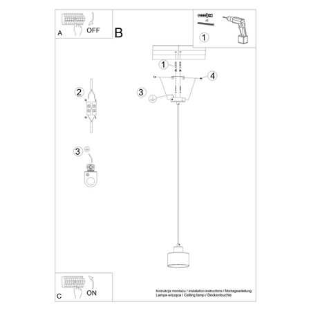 Sollux Lighting Lampa wisząca SAVAR 3 czarna SL.1133