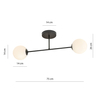 Lampa sufitowa ROMA 2 Emibig 1232/2 biały/czarny