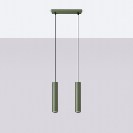 Sollux Lighting Lampa wisząca LAGOS 2 zielona oliwka SL.1485