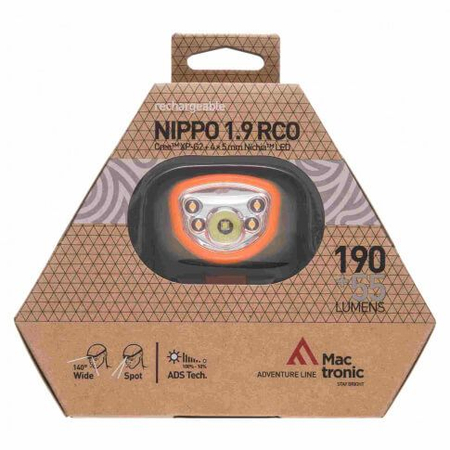 Latarka czołowa Mactronic Nippo 1.9 RC LED orange