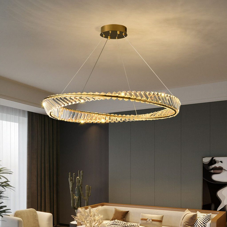 Glamour Lampa wisząca LED Abigali Cristal 36W 3000K , złoty CRLW-36W