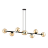 Lampa wisząca ROSSI 8 BL MIODOWY Emibig 876/8 czarny/złoty