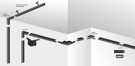 Magnetic zestaw do montażu podtynkowego czarny LP-E020-MAG-R KIT zestaw podtynkowy