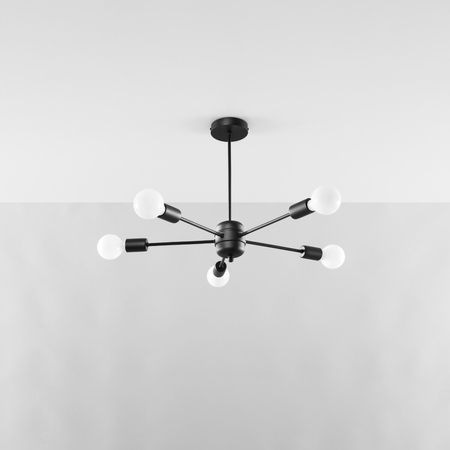 Sollux Lighting Żyrandol LANGO 5 czarny SL.1022