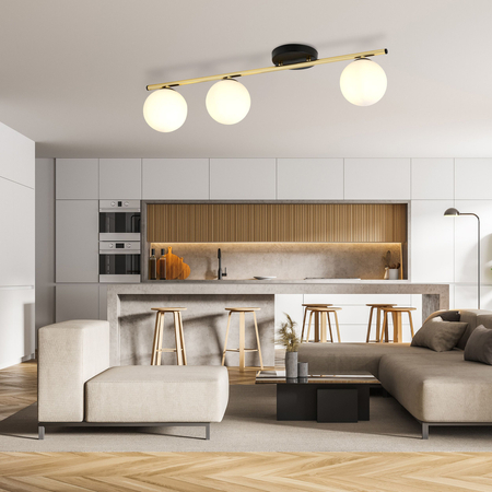 Lampa sufitowa MONZA 3 Emibig 1252/3 biały/czarny